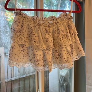 Cami NYC White and Purple Floral Eyelet Blouse